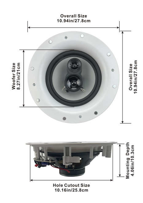 CSic84 Frameless In Ceiling Speakers with 8